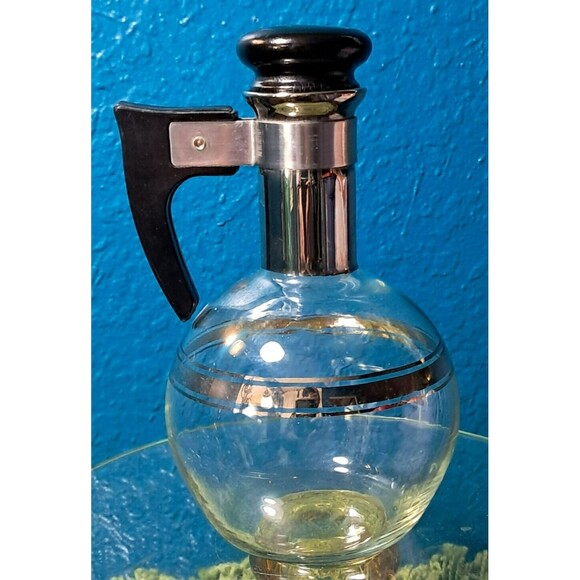 MCM Individual Carafe Glass Coffee Carafate Vintage Gold Inland Glass Co. - Picture 2 of 10